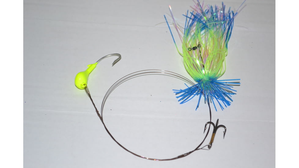Blue Water Candy Dead Bait Rig Skirted, 1/2oz, Dark Blue/Chartreuse, 34557