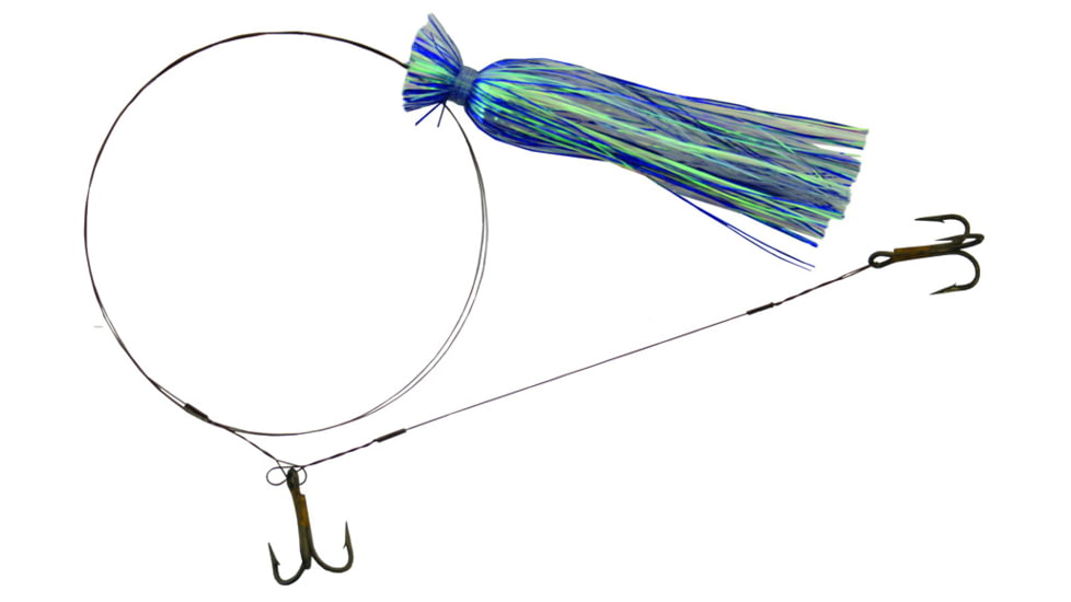 Blue Water Candy Featherweight King Rig Double #4Treble #5Wire, Blue/Pearl, 35252