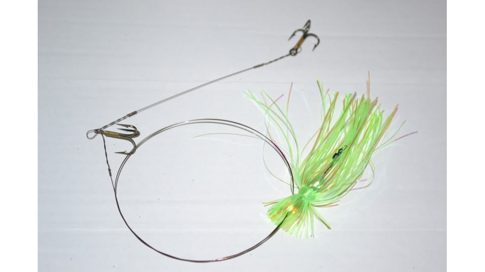 Blue Water Candy Featherweight King Rig Double #4Treble #5Wire, Lime, 35057