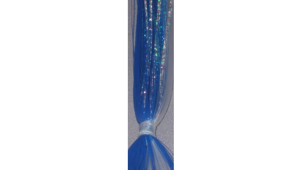 Blue Water Candy Hair and Mylar Skirt, 1/2oz, Blue/White, 11207