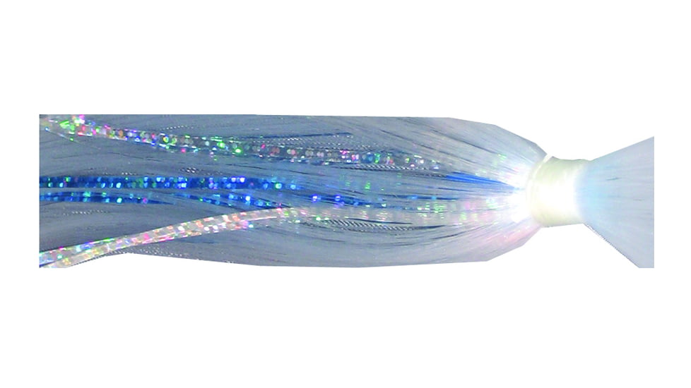 Blue Water Candy Hair and Mylar Skirt, 1/4oz, White w/Aqua Mylar, 11419