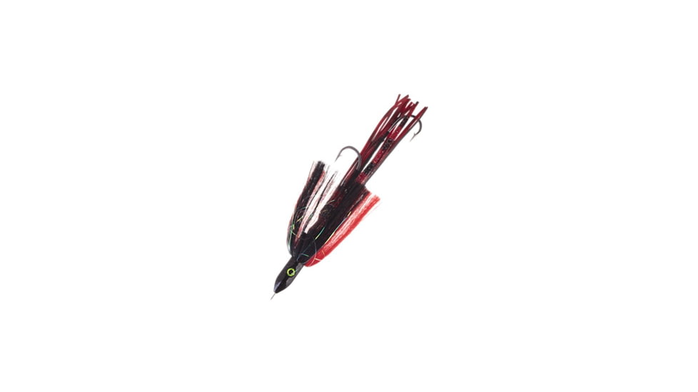 Blue Water Candy HOO-DA-BOMB JAG over 8oz. Squid Skirt w/tandem 9/0 Hook Set, 480# Cable, Red/Black, 58514