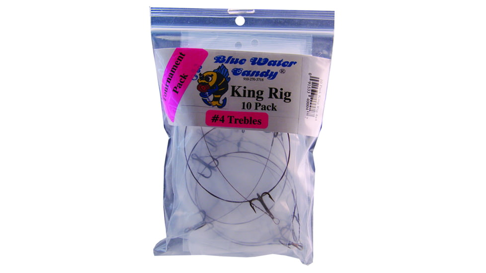 Blue Water Candy King Rig Tourn Double #4 Treble, 10/Pack, 40004