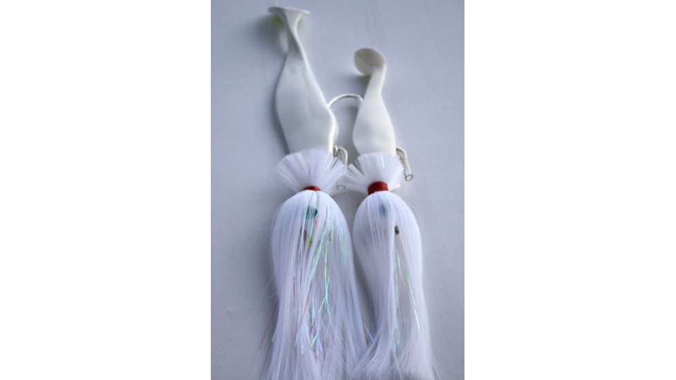 Blue Water Candy Loaded 3x2 Tandem Cobia Rig, 6in and 5in Shad, White, 60423