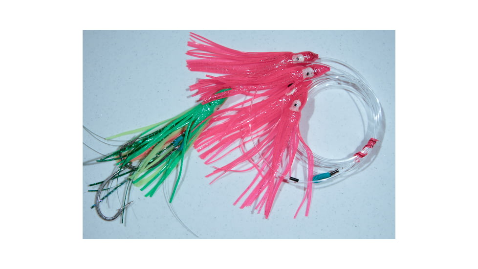 Blue Water Candy Squid Daisy Chain 6in, Pink w/Green Chaser, 93004