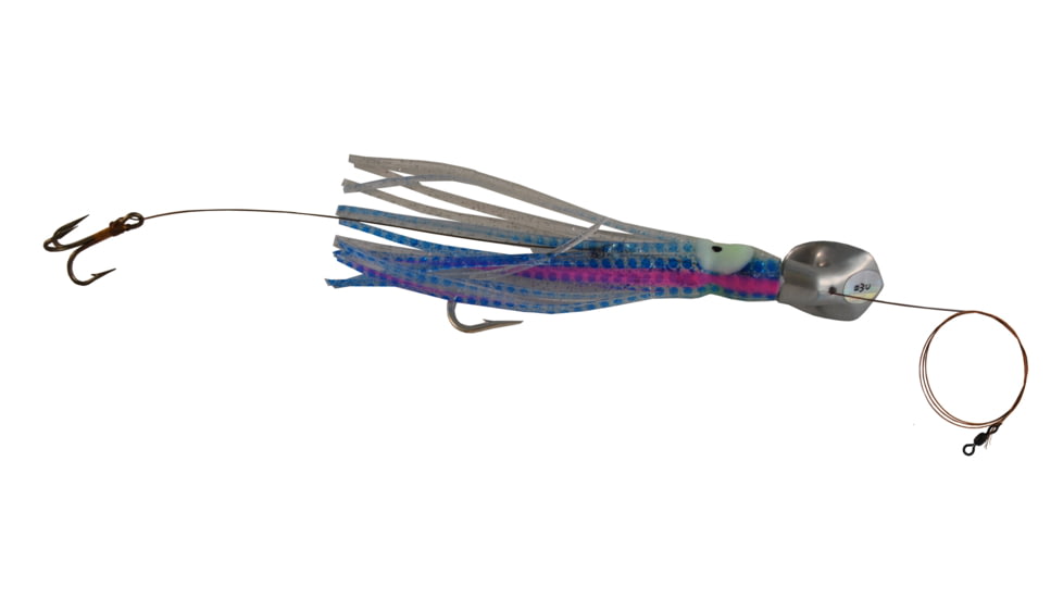 Blue Water Candy Wedgie Slow Troll Saltwater Lure, Silver Squid on Silver Head, 39053