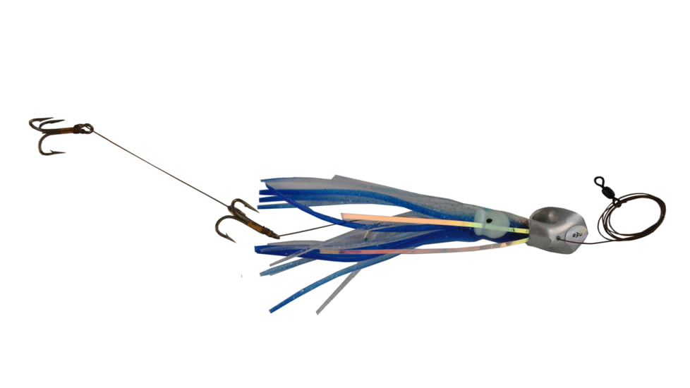 Blue Water Candy Wedgie Slow Troll Saltwater Lure, Supreme Blue/Silver Squid &amp; Mylar on Silver Head, 39903