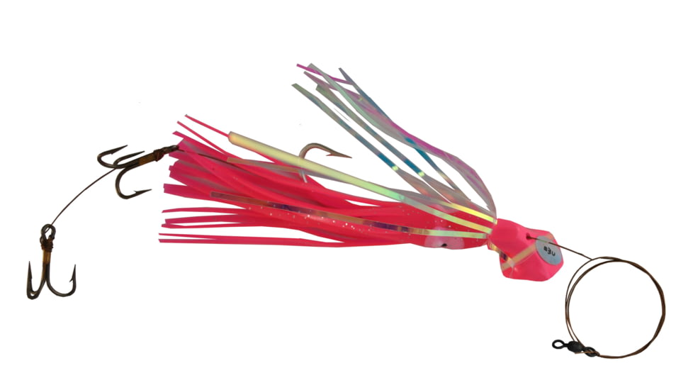 Blue Water Candy Wedgie Slow Troll Saltwater Lure, Supreme Pink Squid &amp; Mylar on Pink Head, 39906
