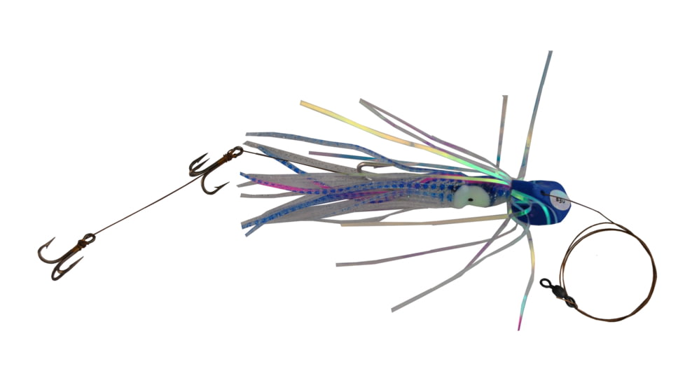 Blue Water Candy Wedgie Slow Troll Saltwater Lure, Supreme Silver Squid &amp; Mylar on Blue Head, 39905