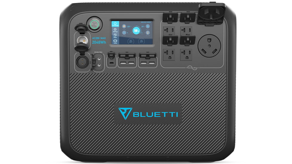 BLUETTI AC200MAX Expandable Power Station, 2,200W 2,048Wh, Gray, AC200MAX-US-GY-BL-00