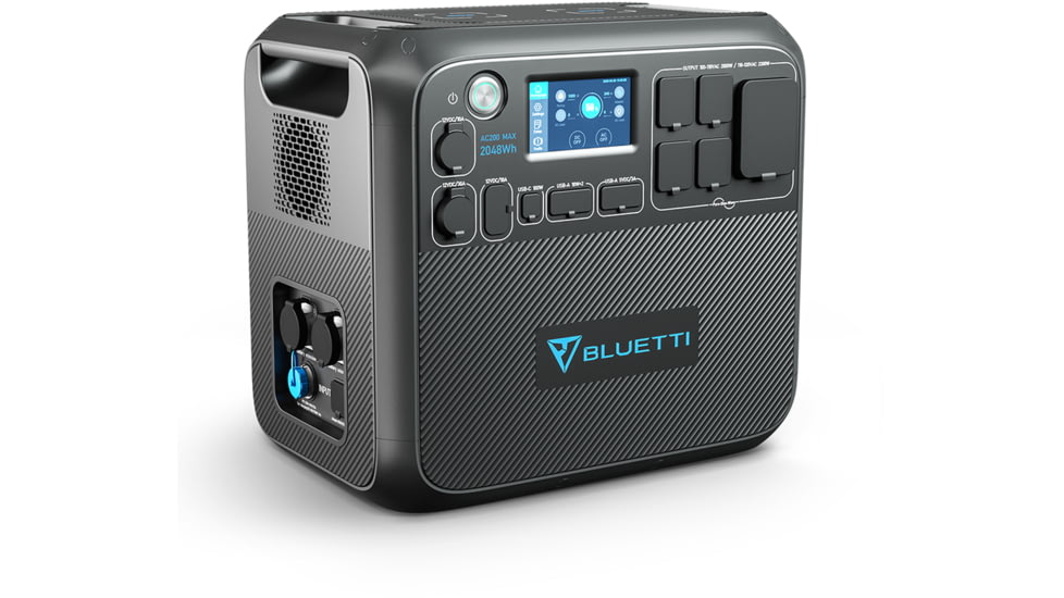 BLUETTI AC200MAX Expandable Power Station, 2,200W 2,048Wh, Gray, AC200MAX-US-GY-BL-00