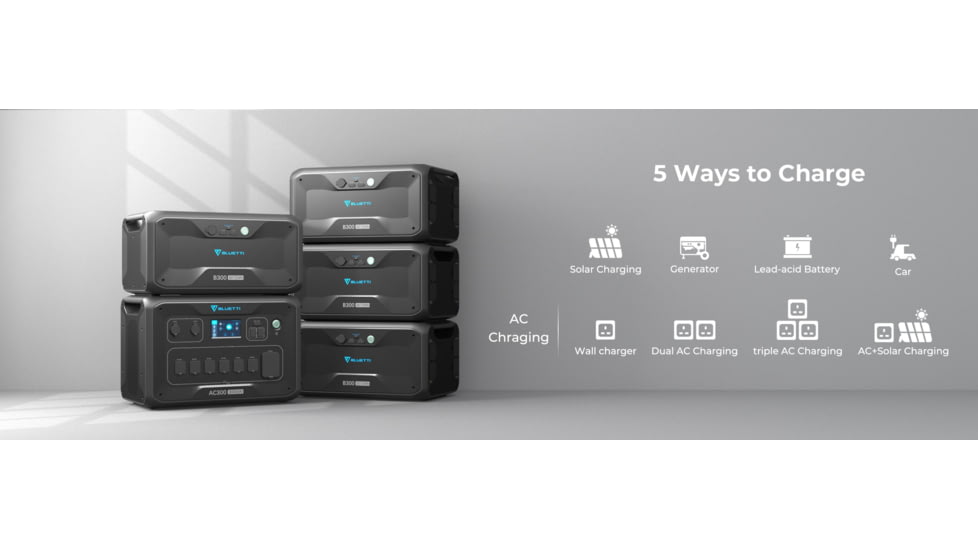 BLUETTI AC300 Inverter Module Generator, Gray, AC300-US-GY-BL-00