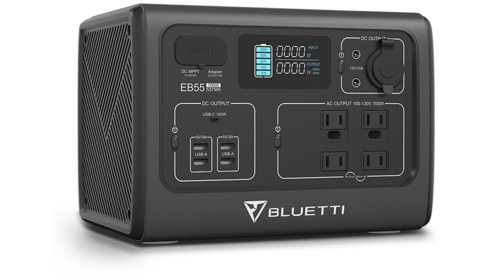 BLUETTI EB55 Portable Power Station, 700W 537Wh, Gray, EB55-US-GY-BL-00