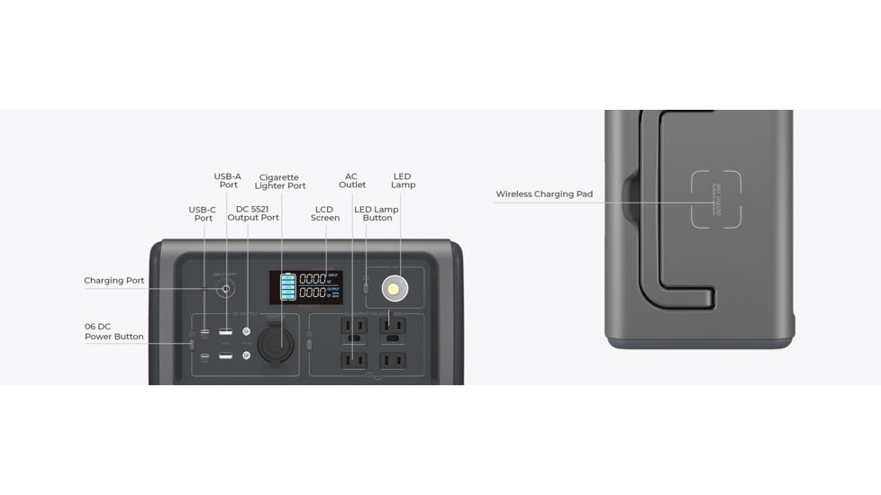 BLUETTI EB70S Portable Power Station, 800W 716Wh, Gray, EB70S-US-GY-BL-00