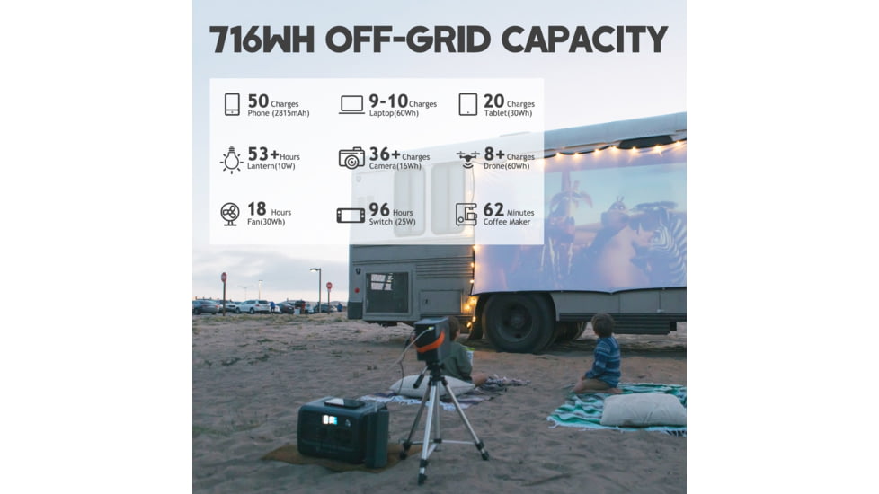 BLUETTI EB70S Portable Power Station, 800W 716Wh, Gray, EB70S-US-GY-BL-00