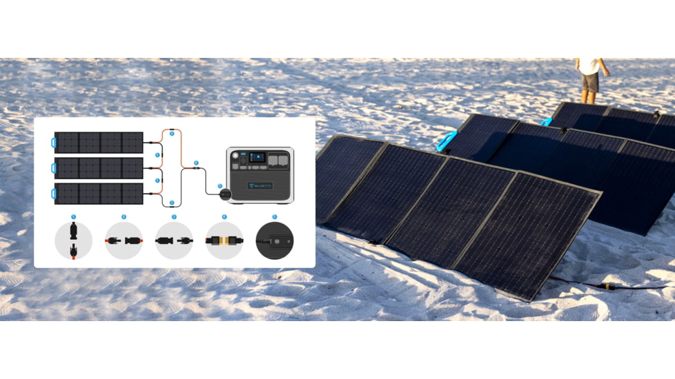 BLUETTI PV200 Solar Panel, 200W, Black, PV200-US-BK-BL-00