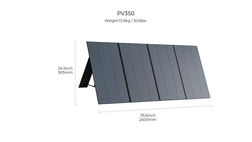 BLUETTI PV350 Solar Panel, 350W, Black, PV350-US-BK-BL-00