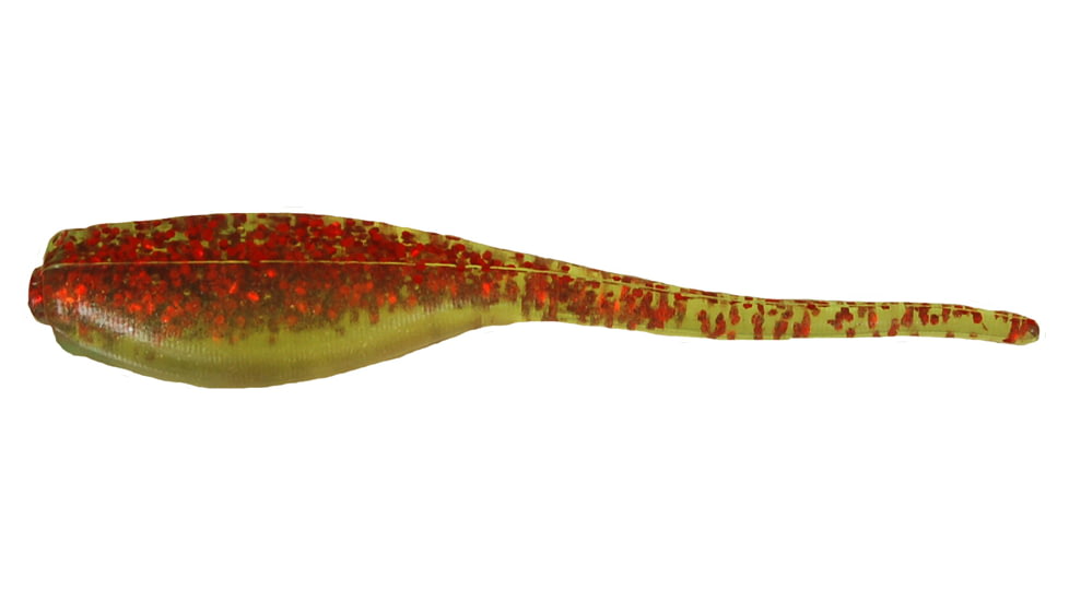 Bobby Garland Baby Shad Shad, 18, 2in, Chartreuse/Red Glitter, BGBS149-18