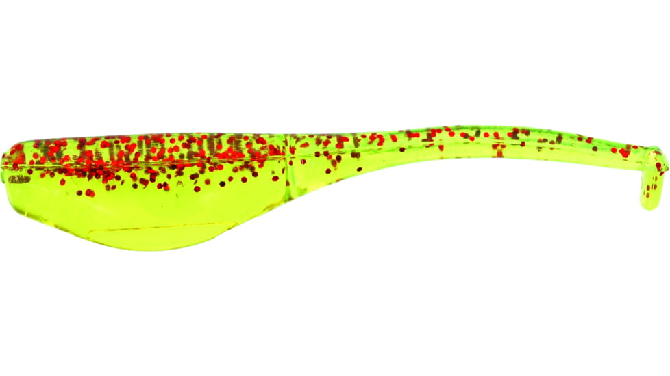 Bobby Garland Itty Bit Swim'R Swimbaits, 25, 1/4in, Chartreuse/Red Glitter, BGIBS149-25