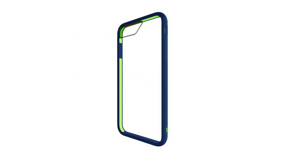 Bodyguardz Unequal iPhone 6 Plus/7 Plus Contact Case, Nvy/Gr, Navy/Green, Tpu/Silicone, 1 Year Mfg Warranty, BG-48282