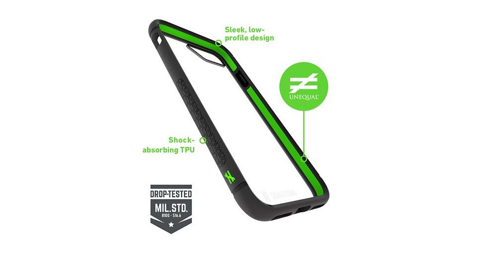 Bodyguardz Unequal iPhone 7 Contact, Black/Green, Black/Green, BG-42778