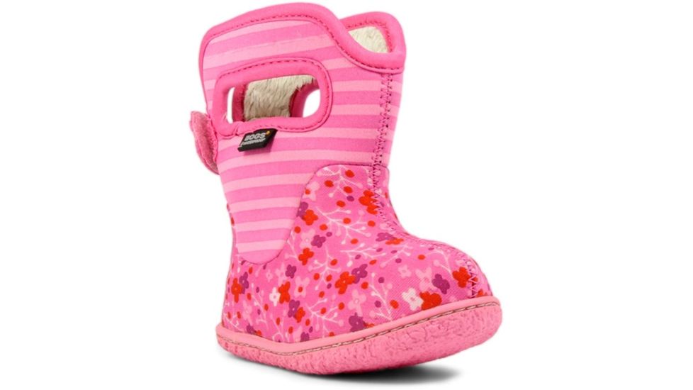 Bogs Baby Bogs Classic Flower Stripe Boot,Bubble Gum Pink,Size 4 71565I-662-4