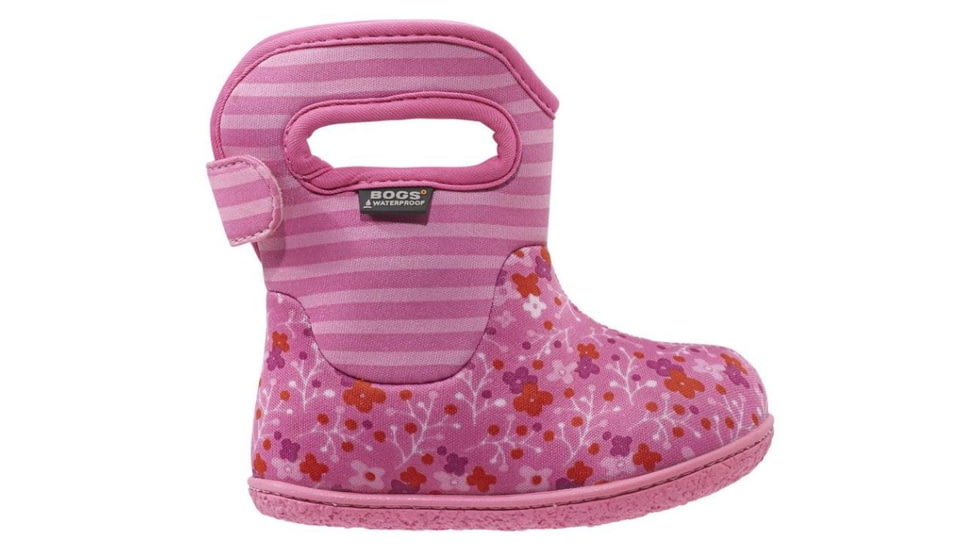 Bogs Baby Bogs Classic Flower Stripe Boot,Bubble Gum Pink,Size 4 71565I-662-4