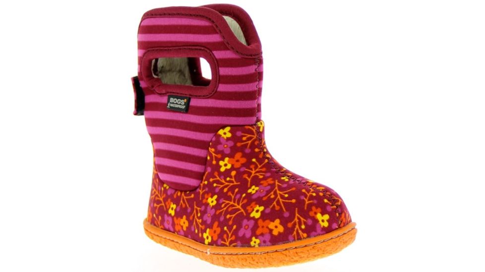 Bogs Baby Bogs Classic Flower Stripe Boot,Cranberry,Size 7 71565I-608-7