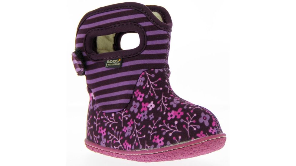 Bogs Baby Bogs Classic Flower Stripe Boot,Plum,Size 10 71565I-690-10