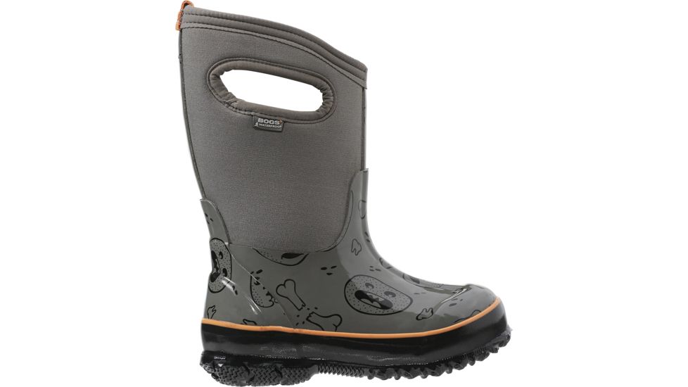 Bogs Classic Bones Rubber Boot - Kid's-Gray-1 Youth