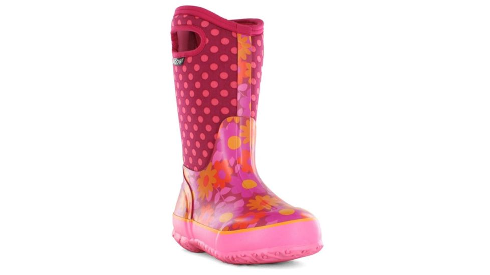 Bogs Classic Flower Dots Boot,Cherry,Size 1 71436-610-1