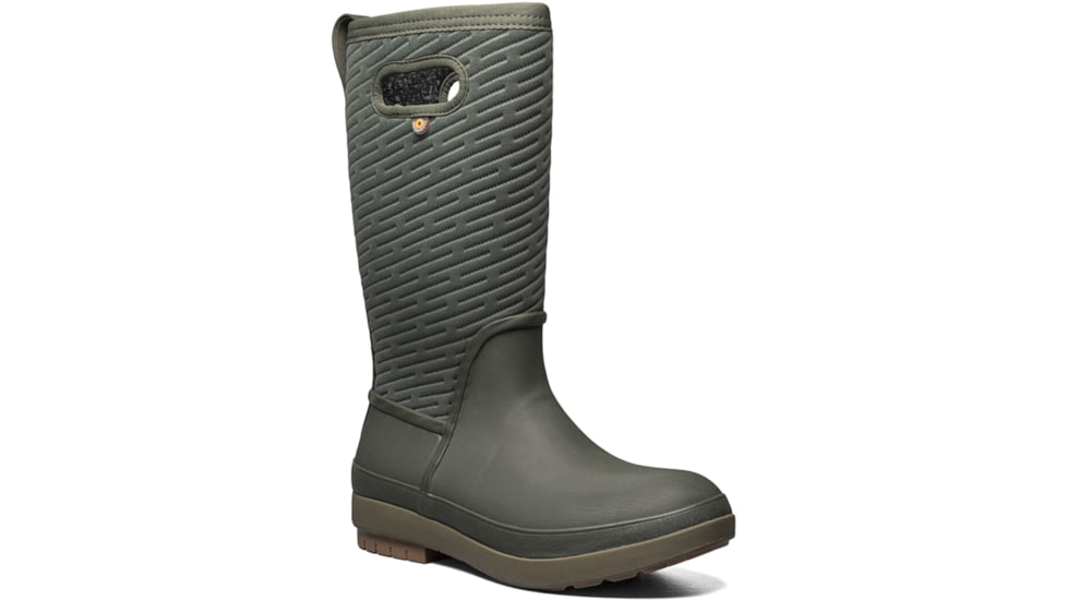 Bogs Crandall Li Tall Slip On Snow Boots- Womens, Dark Green, 9, 72701-301-9