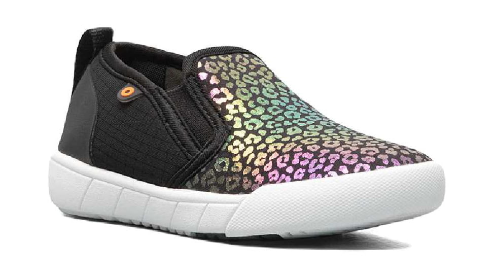 Bogs Kicker II Slip On Rainbow Leopard Shoes - Kids, Black Multi, 13, 72989K-9-13