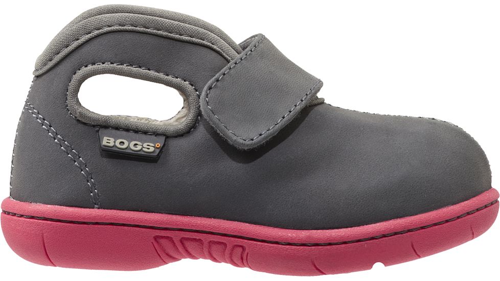 Bogs Mid Nubuck Casual Shoe - Kids-Charcoal-4 Toddler