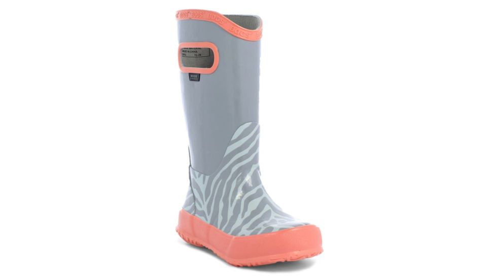 Bogs Rain Zebra Boot,Light Gray Multi,Size 4 71740-066-4