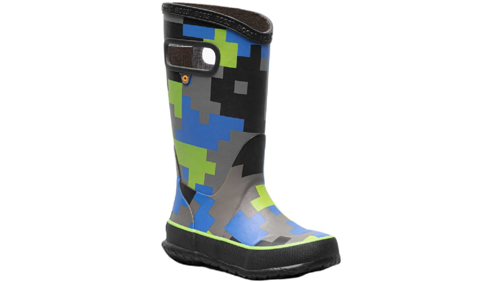 Bogs Rainboot Big Camo Shoes - Kids, Black/Green, 11, 72996-978-11