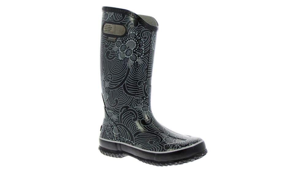 Bogs Womens Batik Rain Boot,Black,Size 12 71713-001-12