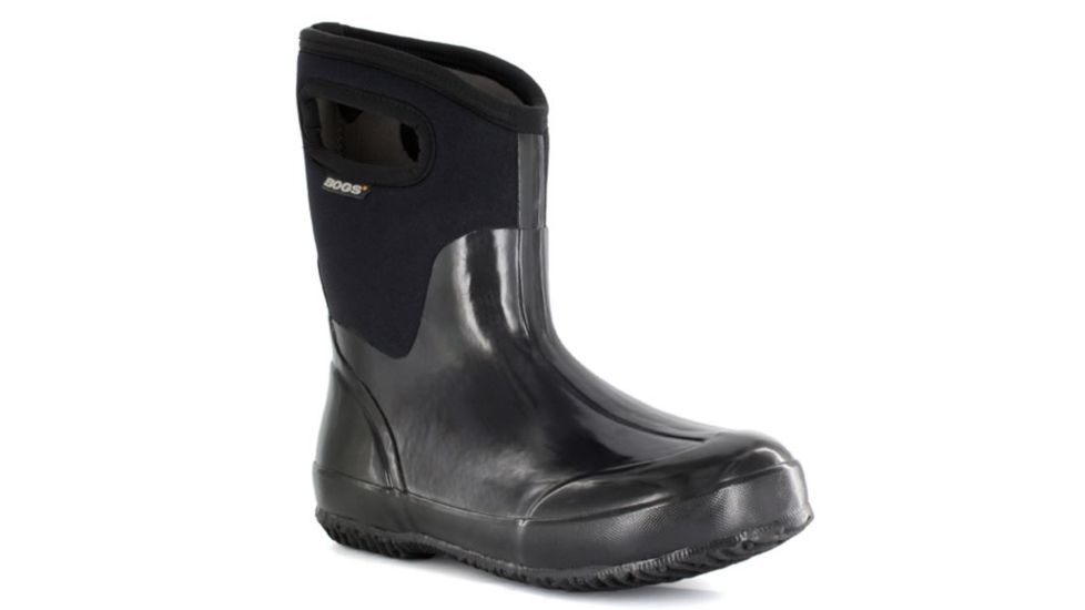 Bogs Womens Classic Mid Shiny Boot,Black Shiny,Size 7 60156-001-7