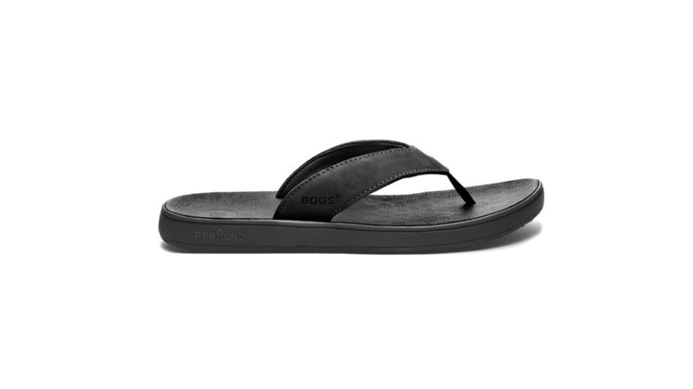 Bogs Womens Hudson Leather Sandal,Black,Size 12 71695-001-12