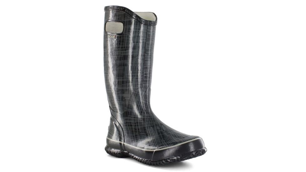 Bogs Womens Linen Rain Boot,Black,Size 12 71434-001-12