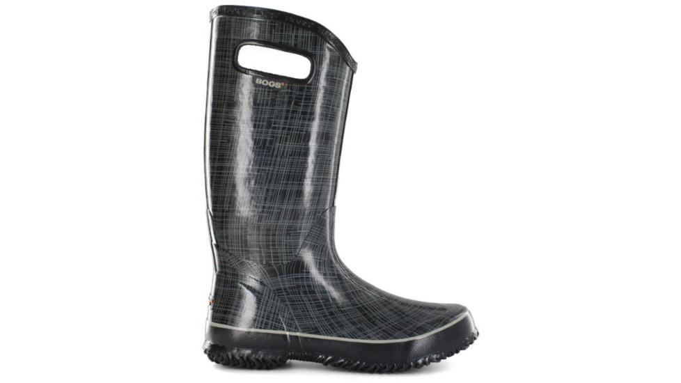 Bogs Womens Linen Rain Boot,Black,Size 12 71434-001-12