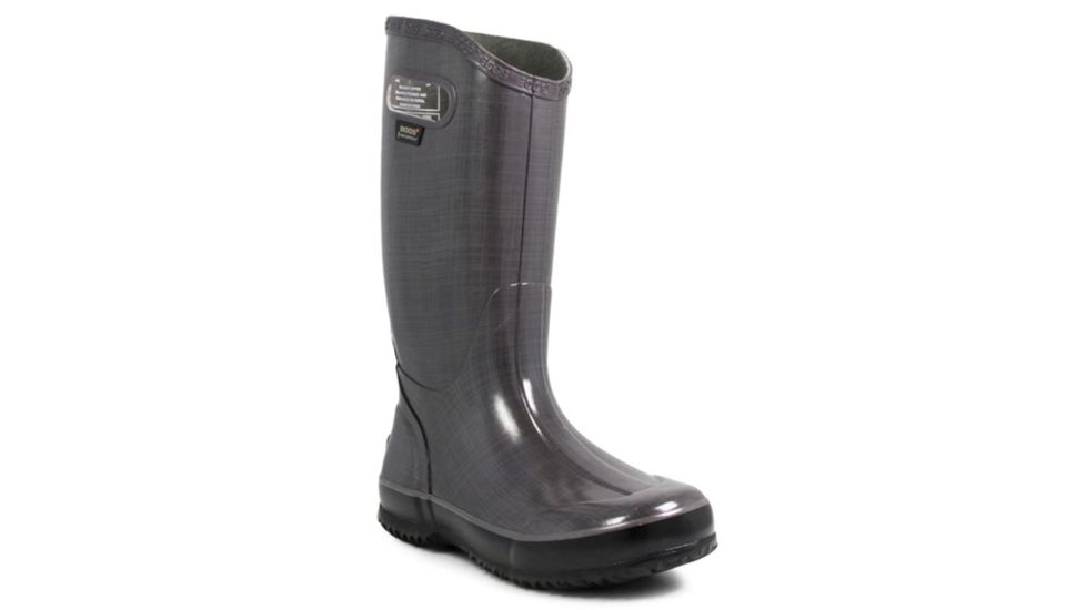 Bogs Womens Linen Rain Boot,Dark Gray,Size 12 71434-011-12