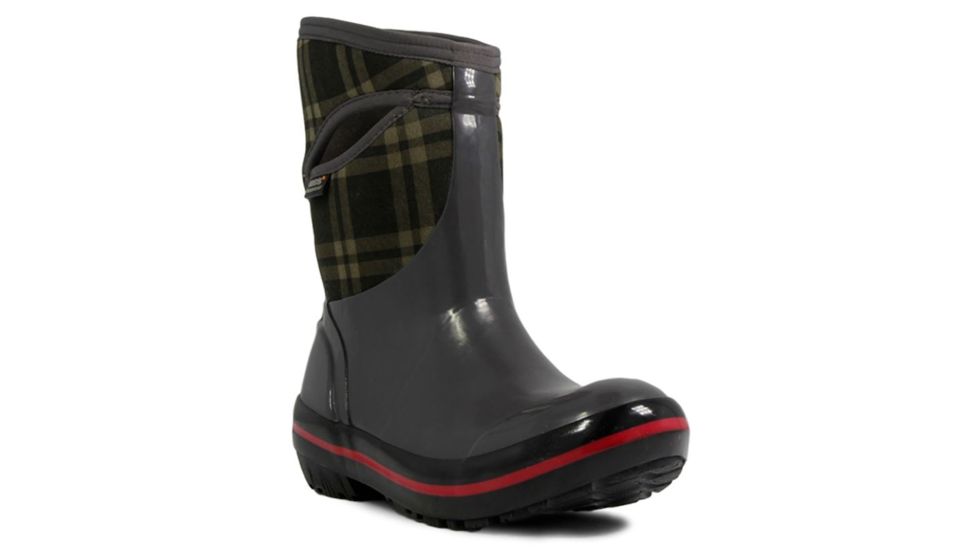 Bogs Womens Plimsoll Plaid Mid Boot,Dark Gray,Size 6 71786-011-6