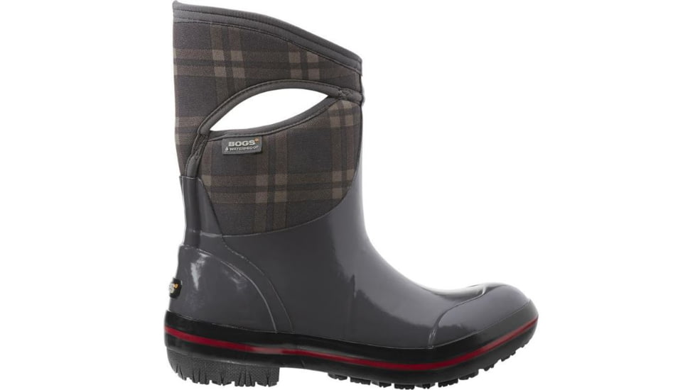 Bogs Womens Plimsoll Plaid Mid Boot,Dark Gray,Size 6 71786-011-6