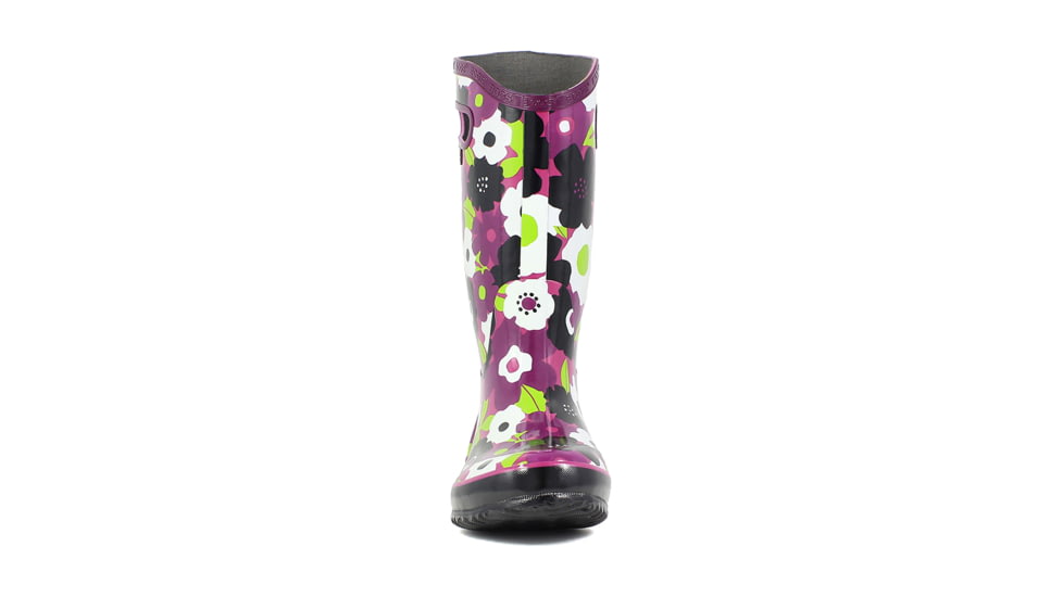 Bogs Womens Rain Spring Flowers Boots, Purple Multi, 12 71897-540-12