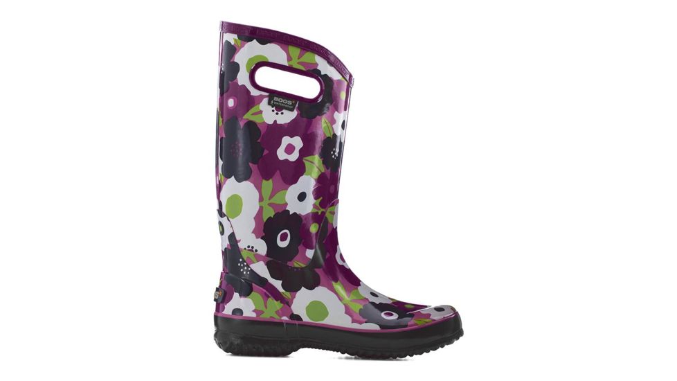 Bogs Womens Rain Spring Flowers Boots, Purple Multi, 12 71897-540-12