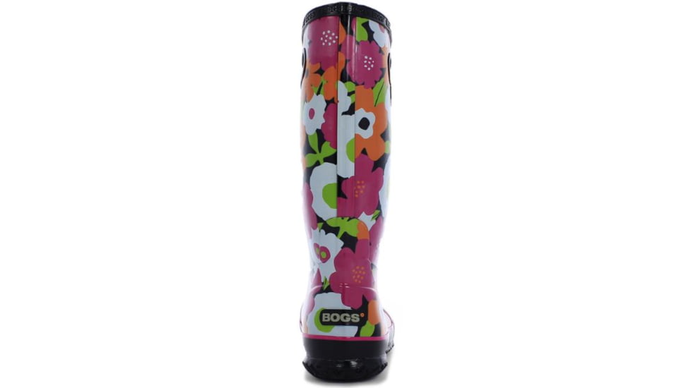 Bogs Womens Spring Flowers Rain Boot,Black Multi,Size 9 71897-009-9