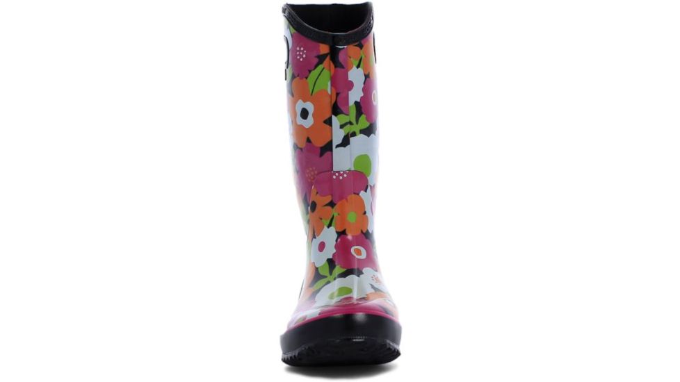 Bogs Womens Spring Flowers Rain Boot,Black Multi,Size 9 71897-009-9