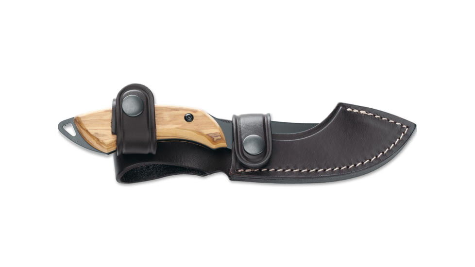 Boker 1502Ol Fox Euro Hunter Olive Fixed Blade Knife, 3.7in, N690, Olive Wood, Brown, 1502OL