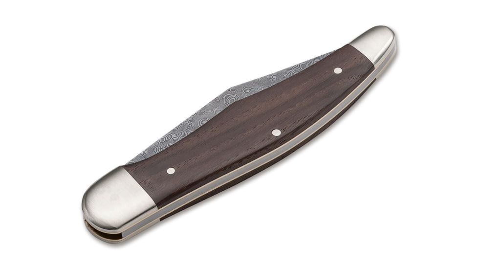 Boker 20-20 Anniversary 150 Damascus Folding Knife, 3.7in, Chestnut Wood, Brown, 115014DAM